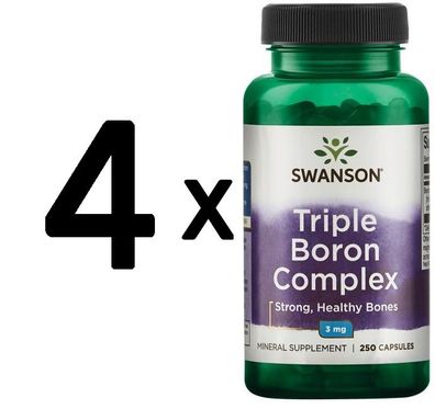 4 x Triple Boron Complex, 3mg - 250 caps