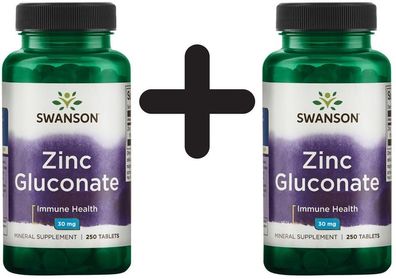 2 x Zinc Gluconate, 30mg - 250 tabs