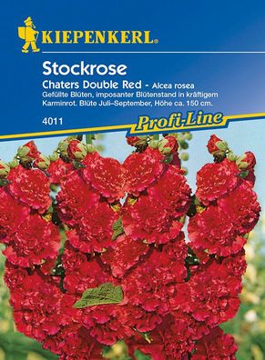 Alcea rosea Stockrosen Stockmalve Chaters Double Red