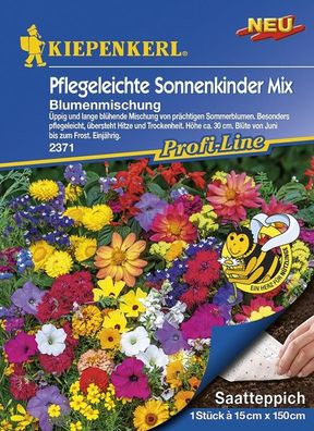 Blumenmischung Pflegeleichte Sonnenkinder Mix Saatteppich (15cm x 150cm)