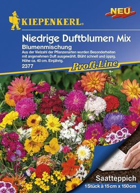 Blumenmischung Niedrige Duftblumen Mix Saatteppich (15cm x 150cm)