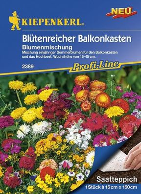Blumenmischung Balkonkastenblumen Saatteppich (15cm x 150cm)