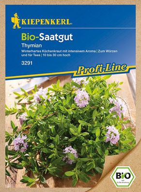 BIO Thymian, Bio-Saatgut, winterhartes Küchenkraut mit intensiv pfeffrigem Aroma