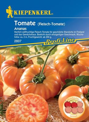 Fleisch-Tomate Ananas, bis zu 200 gr. schwere Früchte, für Anbau im Freiland...