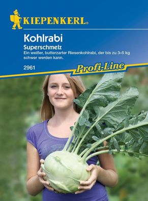 Kohlrabi Superschmelz, ein weißer butterzarter Riesenkohlrabi, bis zu 10 kg...