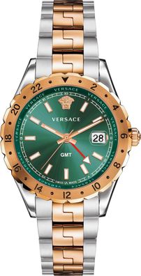 Versace V11050016 Hellenyium GMT grün silber roségold Edelstahl Herren Uhr NEU