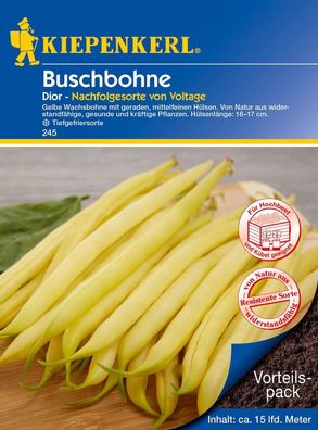 Buschbohne Dior (Vorteilspack), Inhalt: 120 gr., gelbe Wachsbohne, ...