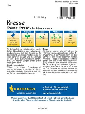 Kresse Krause, Vorteilspack samenfest Freilandsorte