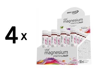 4 x Best Body Nutrition Magnesium Liquid Shots (20x25ml) Tropical