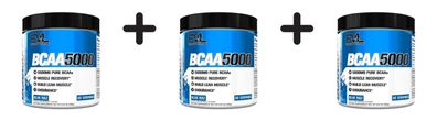 3 x EVL Nutrition Flavored BCAA 5000 (30 serv) Blue Raz