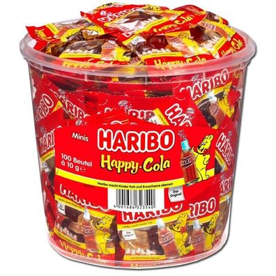 Haribo Happy Cola 100 Minibeutel à 10 g - 1 kg Dose