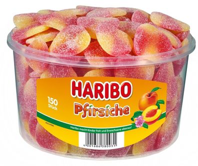 Haribo Pfirsiche 150 Stück - 1,35 kg Dose