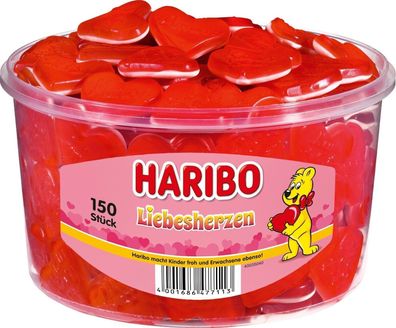 Haribo Liebes Herzen 150 Stück - 1,2 kg Dose