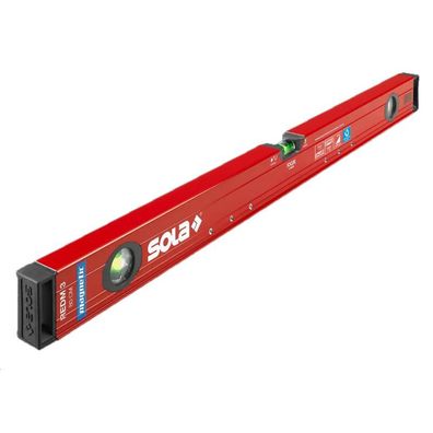 SOLA Alu Magnet Wasserwaagen REDM 3, 60cm, 80cm, rot - Länge: 60cm