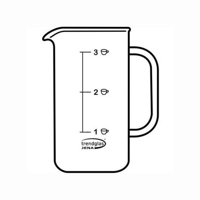 Trendglas Jena Ersatzglas für 3 Tassen Kaffeebereiter