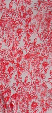 Marc Cain: Baumwolljersey "Blumen" rosa-rot, 135 cm breit, Meterware, ab 0,5 m