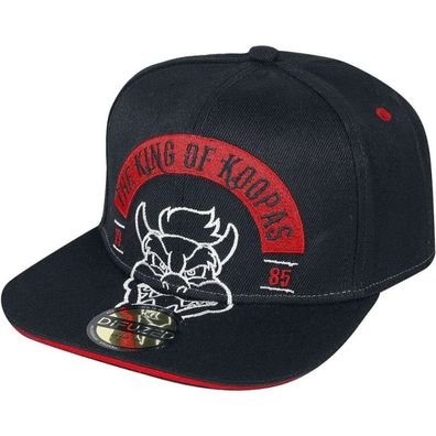 Bowser Schwarze Snapback Cap - Kappen Mützen Hüte Hats Capys Basecaps Caps