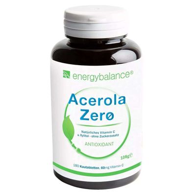 Acerola Zero mit natuerlichem Vitamin C, 180 Kautabs - EnergyBalance