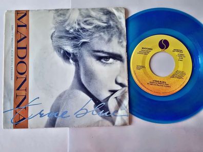 Madonna - True blue 7'' Vinyl US BLUE VINYL PROMO/ 2 Different MIXES