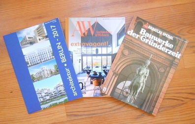 3 Architekturzeitschriften im Konvolut: HB Bildatlas spezial: Bauwerke der Gründerzei