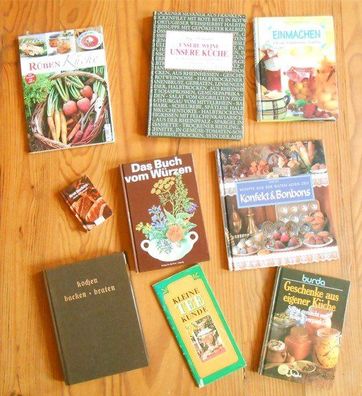Kulinarisches Konvolut: 9 Koch-, Back- und Getränkebücher für Küche und Gastronomie