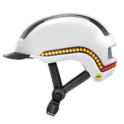 Nutcase Vio Commute MIPS LED Helm Gloss Blanco Größe L/ XL (59-62cm)