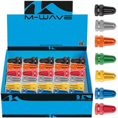 M-Wave Ventilkappen Alu farbig eloxiert AV/ DV Display mit 30 Stück