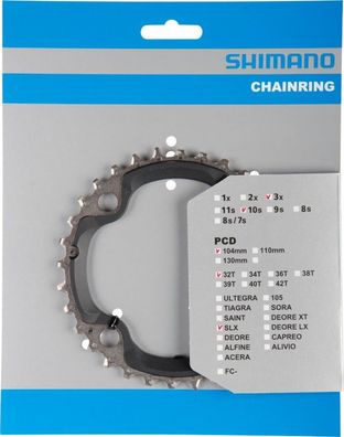 Shimano Kettenblatt SLX FC-M670 32 Zähne 104 mm schwarz