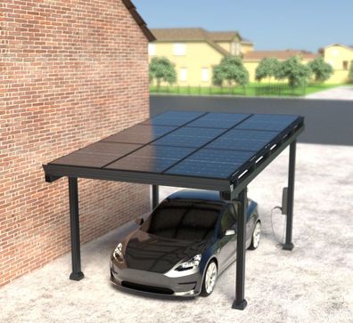 Solar Carport Einzelcarport Aluminium Bausatz