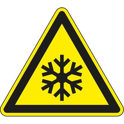 Warnschild Warnung vor niedr. Temperatur/ Frost, ASR/ ISO, PVC, SL 100mm
