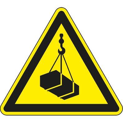 Warnschild Warnung vor schwebender Last, ASR/ ISO, Folie, selbstklebend, SL 300mm