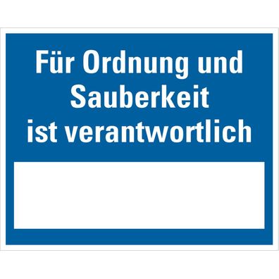 Aushang Für Ordnung und Sauberkeit..., zum Beschriften, PVC, 250x200mm
