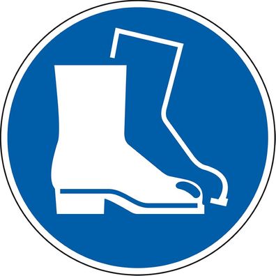 Gebotsschild Fußschutz benutzen, ASR/ ISO, PVC, Ø 400mm