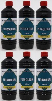 6 x 1 Liter Petroleum Lampen Petroleumofen geruchsneutral gereinigt Leuch/ Putz