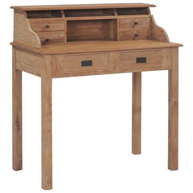 Schreibtisch 90×50×100 cm Massivholz Teak (Farbe: Braun)