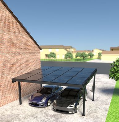 Solar Carport Doppelcarport Aluminium Bausatz