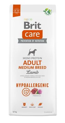 12kg Brit Care Hypoallergenic ADULT MEDIUM LAMB Super-Premium Hundefutter