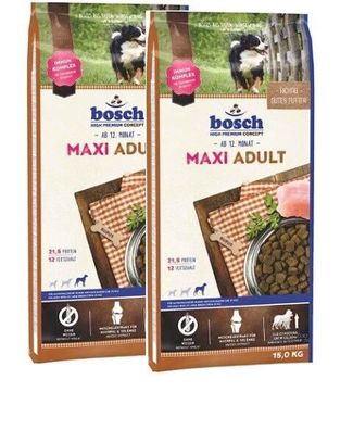 2x15kg Bosch Adult Maxi Hundefutter