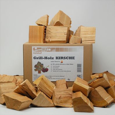 Grillholz Kirsche 8Kg - von Landree® - für Holzkohlegrills, Kugelgrills und Smoker