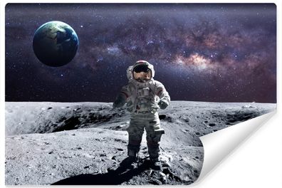 Muralo Vlies Selbstklebende Fototapete Astronaut Kosmos Weltraum Mond 3D
