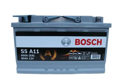 Bosch Starterbatterie AGM S5 A11 80Ah 800A 0092S5A110 Start-Stop