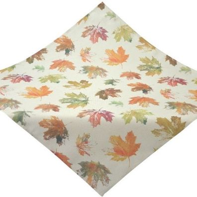 Tischdecke Herbst Mitteldecke Decke Blätter Glitzer Tischdeko Stoff Pflegeleicht