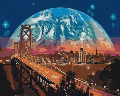 Symag Image Paint it! Malen nach Zahlen - Mond über San Francisco