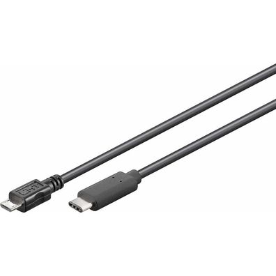goobay USB C/ Micro USB 2.0 B Kabel 1,0 m schwarz