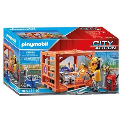 Playmobil 70774 City Action Containerfertigung, Konstruktionsspielzeug