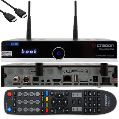 Octagon SF8008 4K COMBO Supreme UHD E2 DVB-S2X & DVB-C/ T2 Linux PVR Receiver mit ...