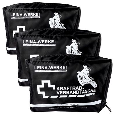 LEINA Motorrad Verbandtasche Schwarz (3 Stück)