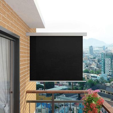 Balkon-Seitenmarkise Multifunktional 150x200 cm Schwarz