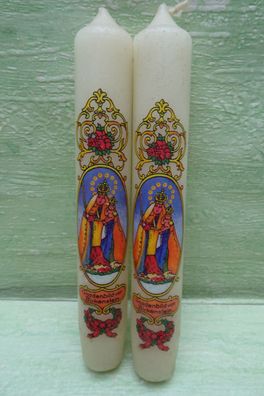 2 alte Gebet- Marien- Andenkenkerzen Gnadenbild von Birkenstein ca 16cm