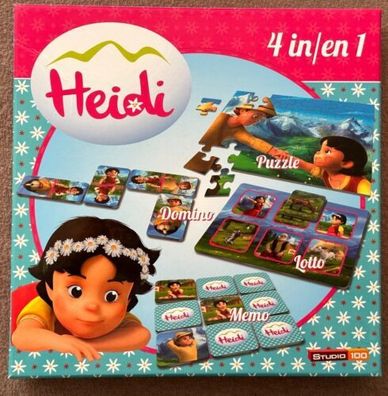 Heidi 4 in 1 Puzzle Domino Lotto Memory Spiel Kinderspiel vollständig Top Zusta